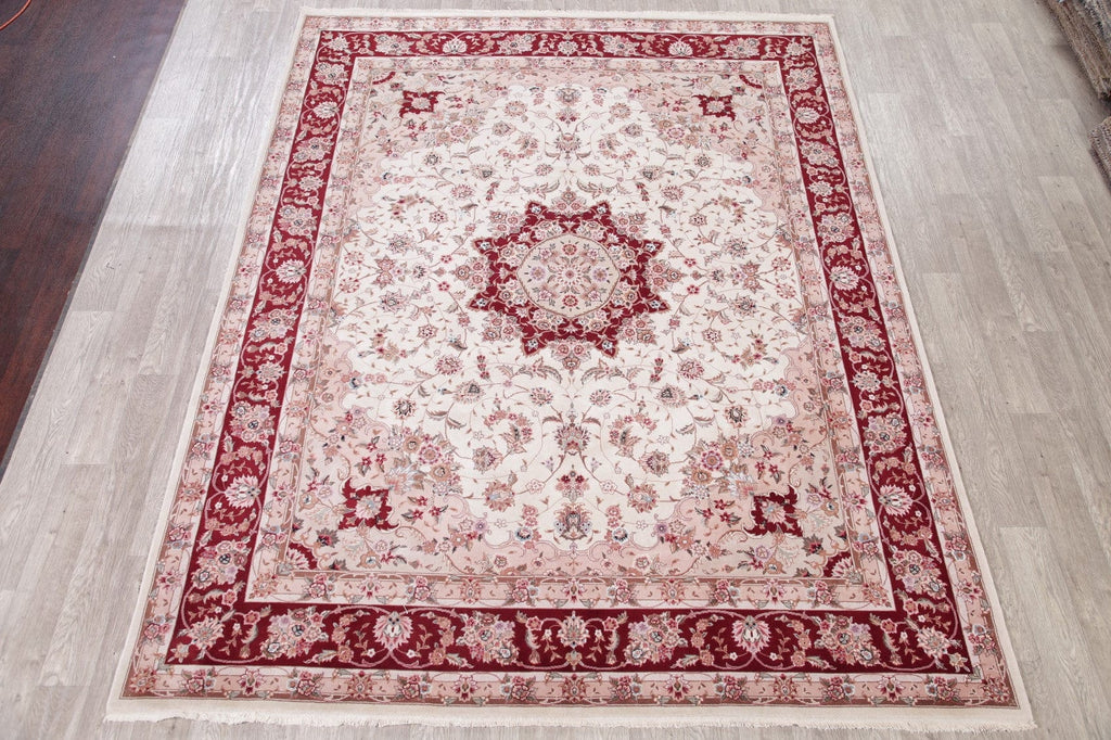 Floral Ivory Sino-Persian Oriental Wool Rug 8x10