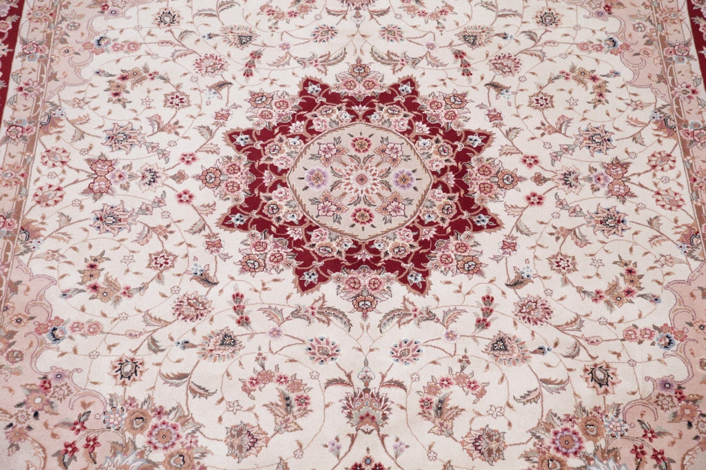 Floral Ivory Sino-Persian Oriental Wool Rug 8x10