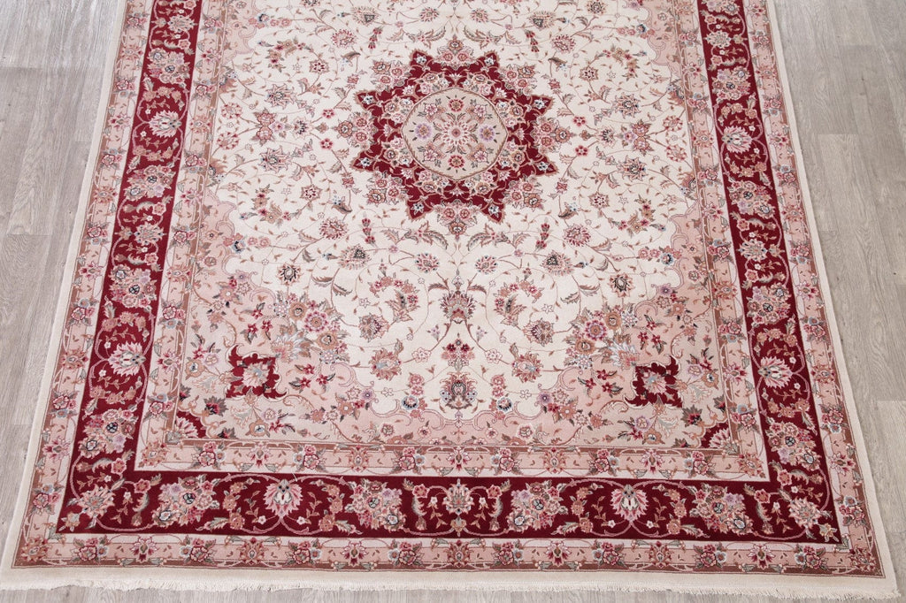 Floral Ivory Sino-Persian Oriental Wool Rug 8x10