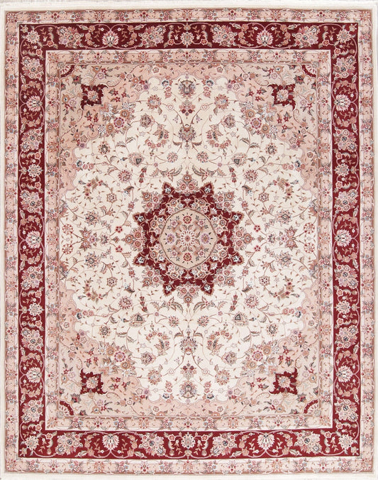 Floral Ivory Sino-Persian Oriental Wool Rug 8x10