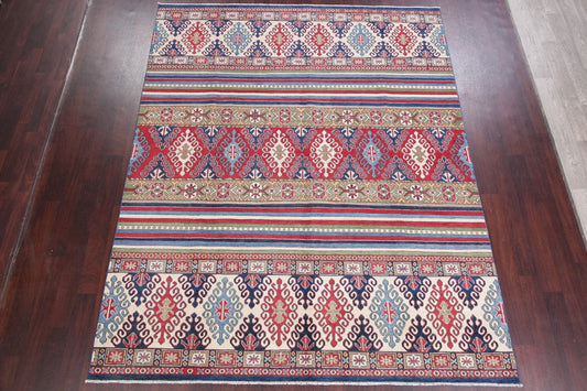 Geometric Kazak Pakistan Wool Rug 8x10