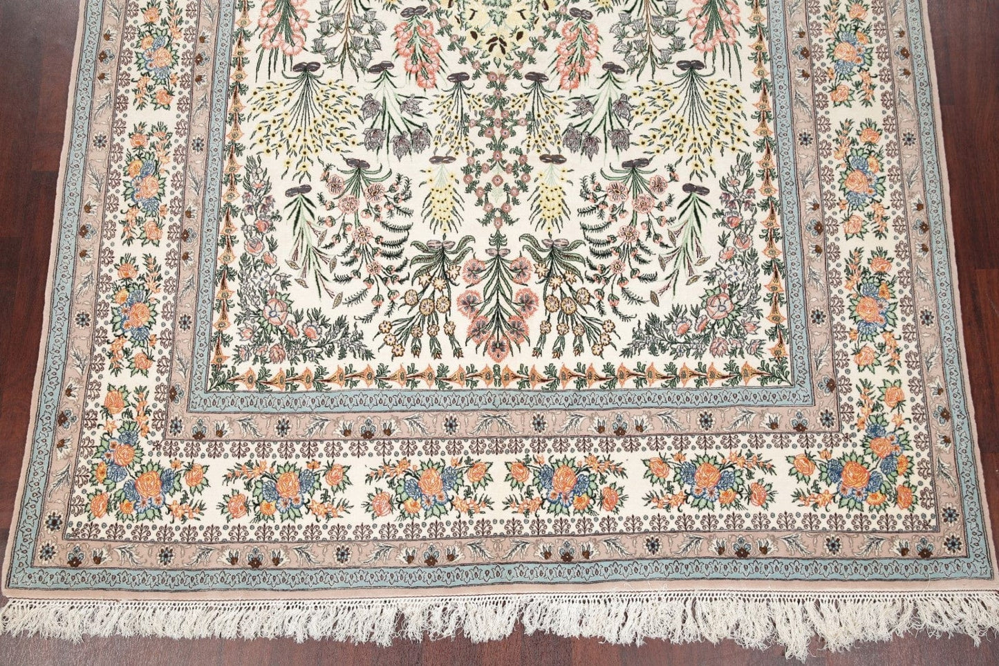 Floral Masterpiece Wool/Silk Isfahan Persian Rug 8x12