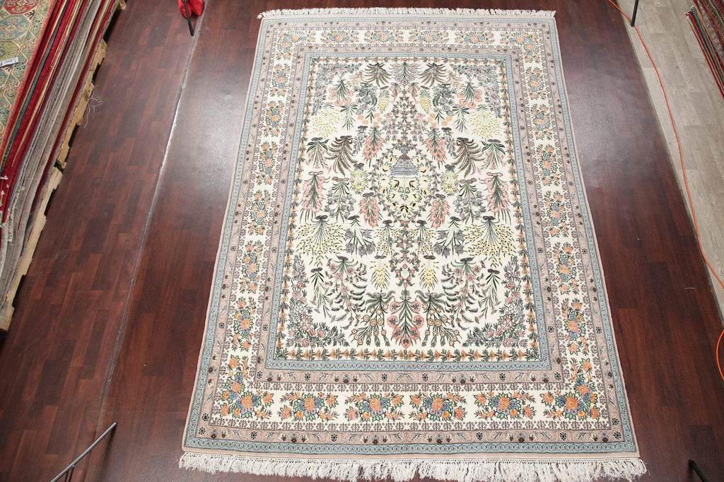 Floral Masterpiece Wool/Silk Isfahan Persian Rug 8x12