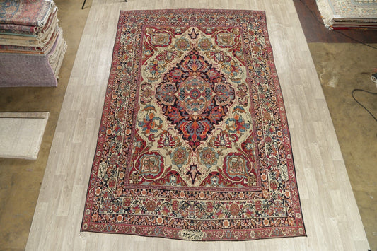 Pre-1900 Vegetable Dye Kerman Persian Wool Rug 9x13