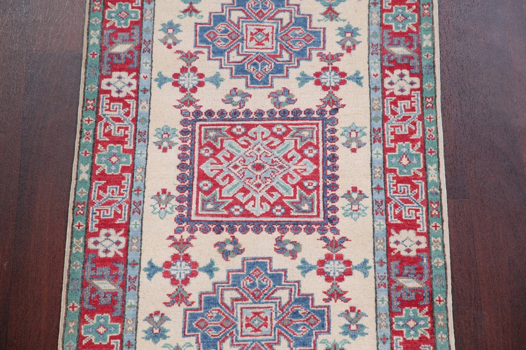 Geometric Kazak-Chechen Oriental Runner Rug 3x10