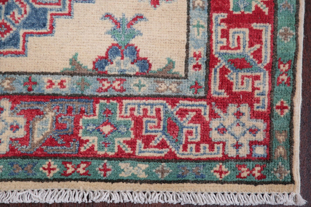 Geometric Kazak-Chechen Oriental Runner Rug 3x10