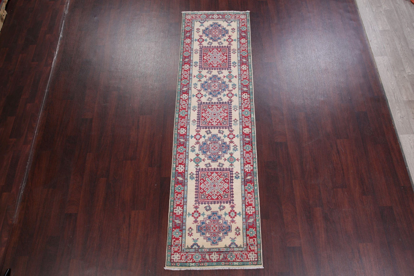 Geometric Kazak-Chechen Oriental Runner Rug 3x10