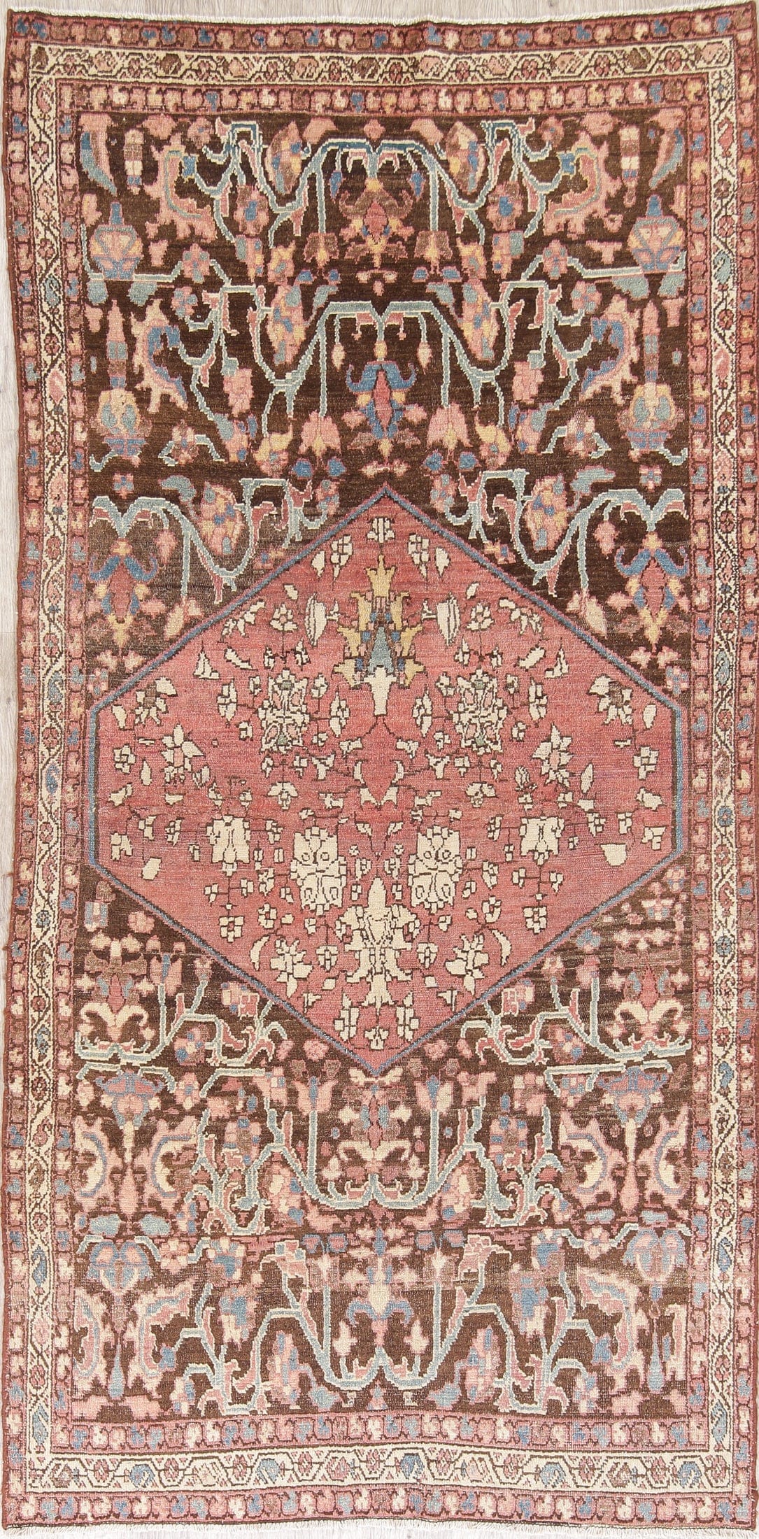 Pre-1900 Vegetable Dye Bakhtiari Persian Area Rug 5x9