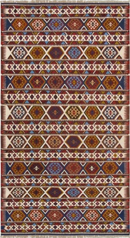 Vintage Shirvan Collection Multi Lamb's Wool Area Rug- 5' 8" X 10' 8"