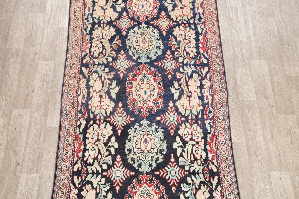 Antique Navy Blue Sultanabad Persian Runner Rug 5x9