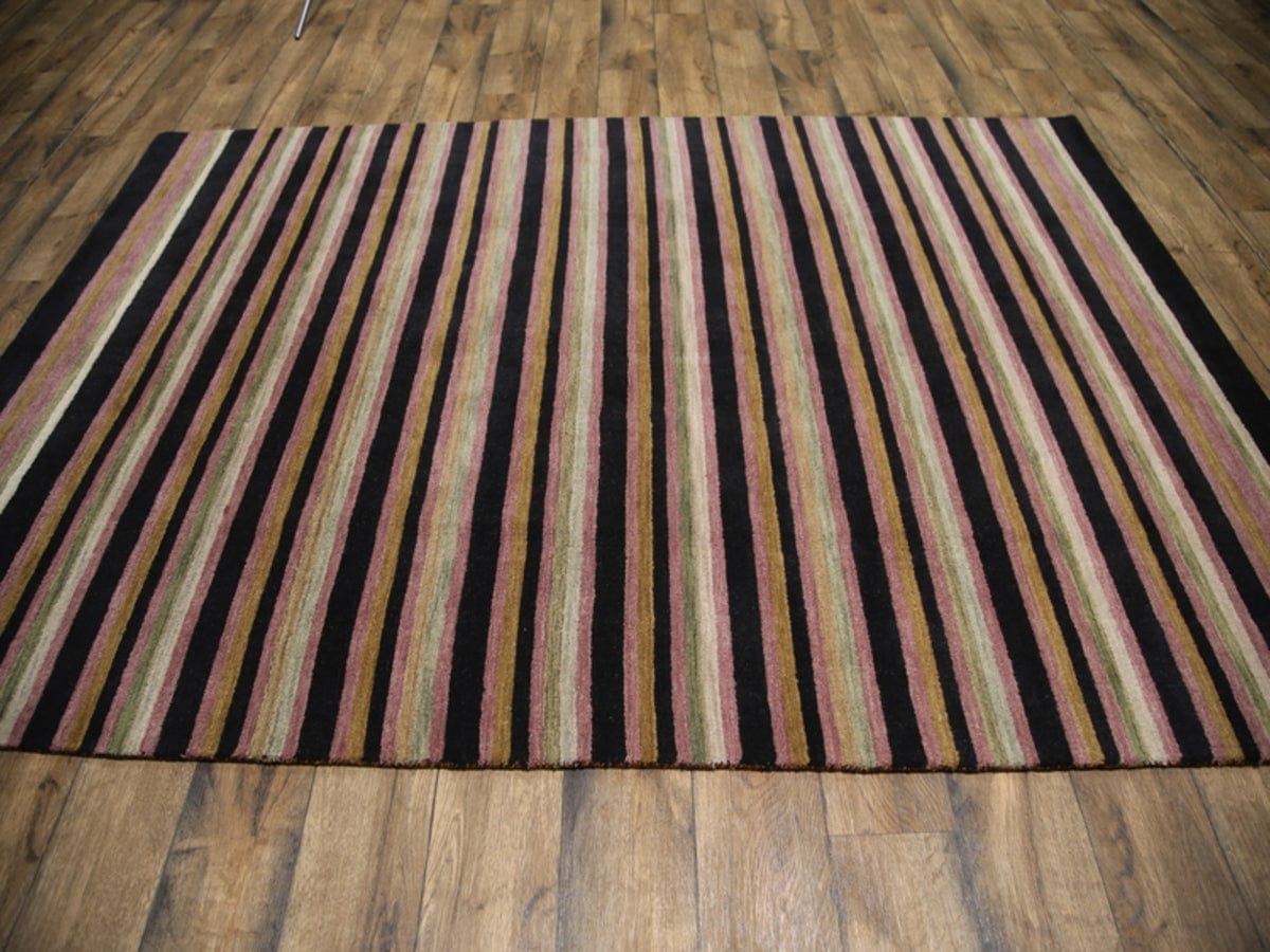 Striped Modern Gabbeh Oriental Area Rug 6x10