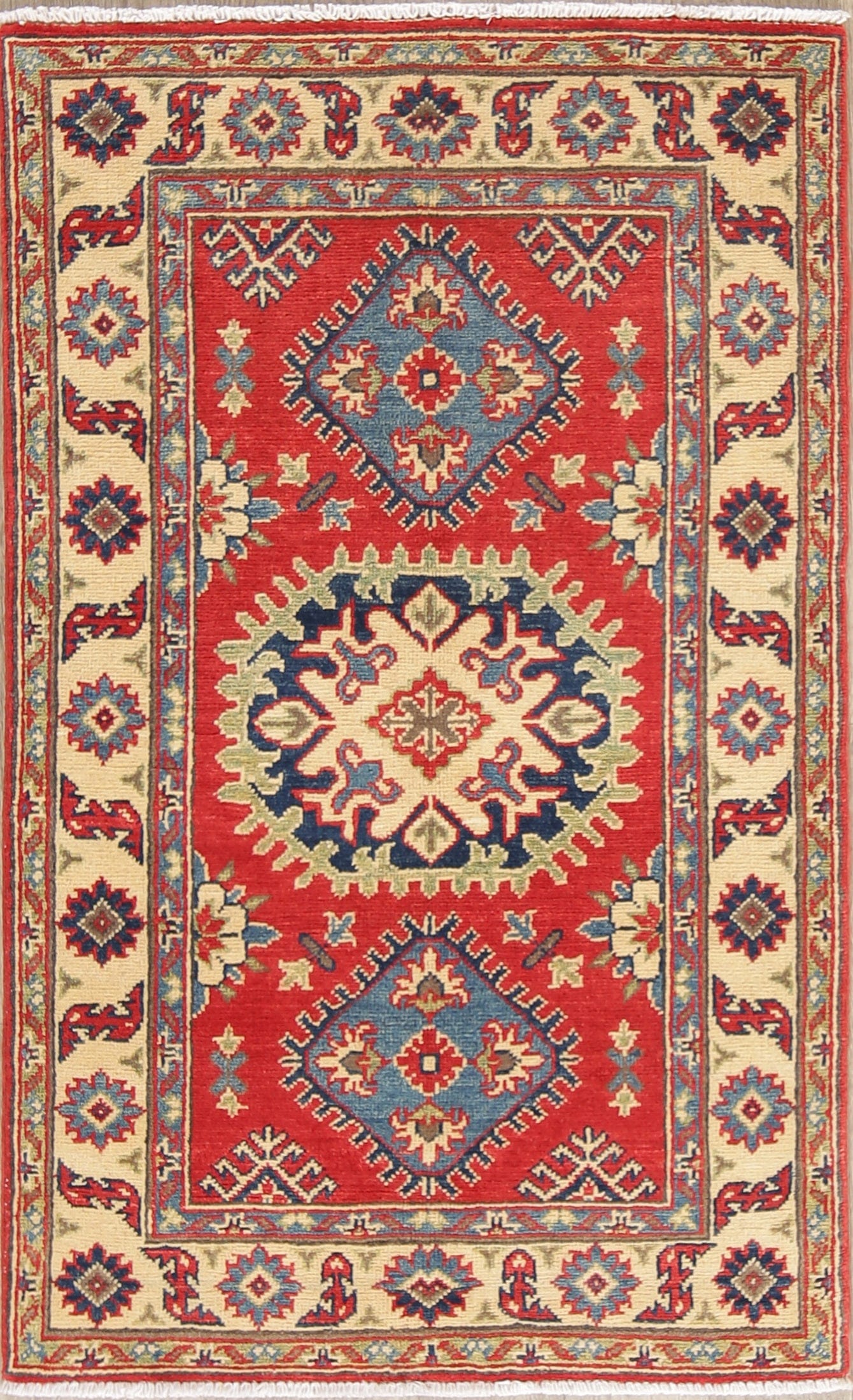 Red Kazak-Chechen Oriental Rug 3x4