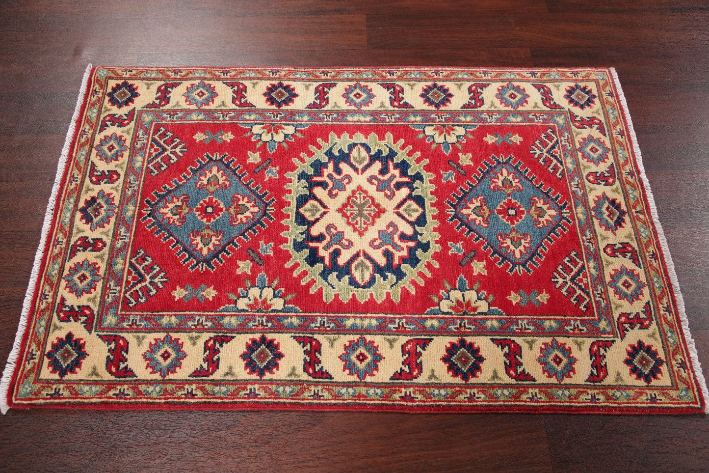 Red Kazak-Chechen Oriental Rug 3x4