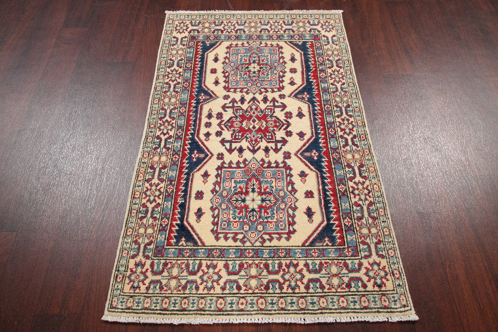 Geometric Kazak Pakistan Wool Rug 3x4