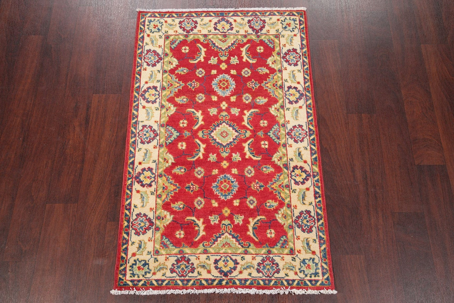 Floral Red Kazak-Chechen Oriental Rug 3x4