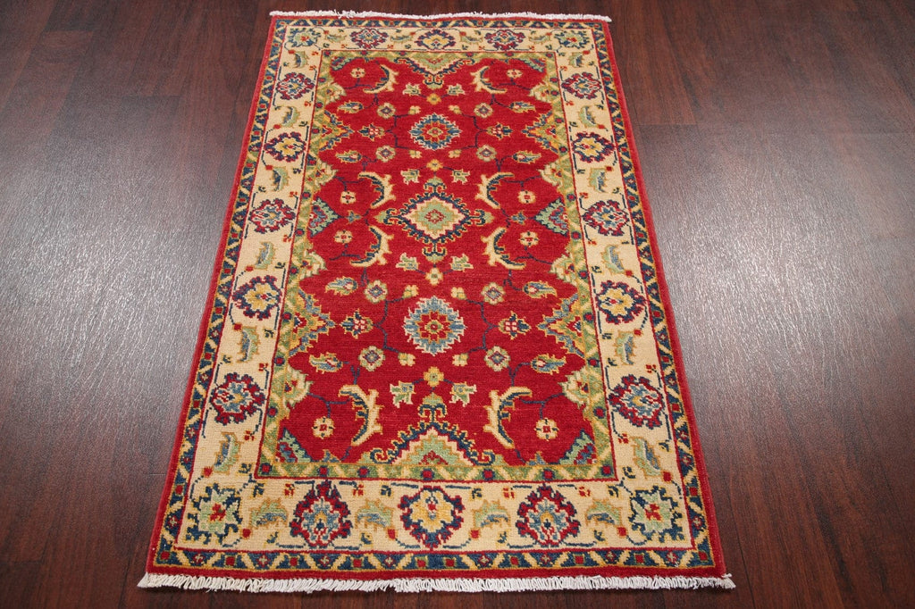 Floral Red Kazak-Chechen Oriental Rug 3x4