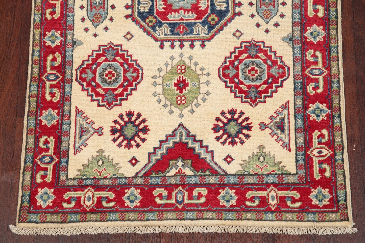 Geometric Kazak Pakistan Wool Rug 3x4