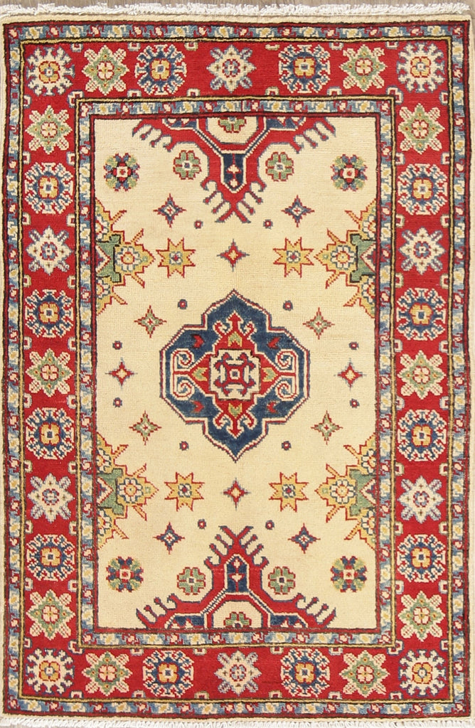 Geometric Kazak Pakistan Wool Rug 3x4