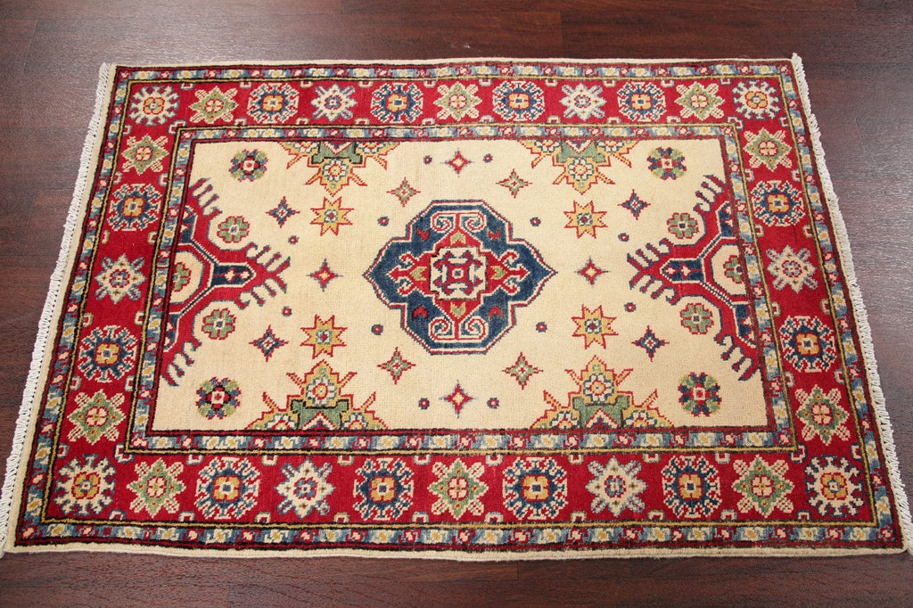 Geometric Kazak Pakistan Wool Rug 3x4