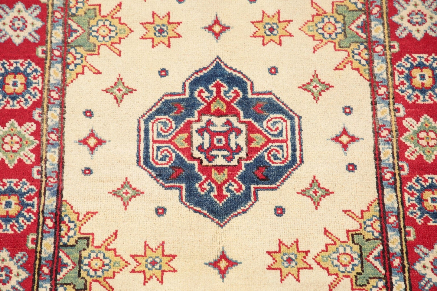 Geometric Kazak Pakistan Wool Rug 3x4