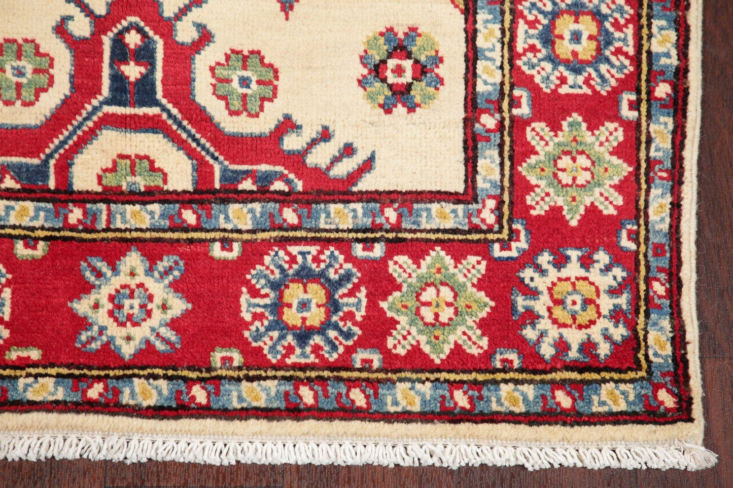 Geometric Kazak Pakistan Wool Rug 3x4