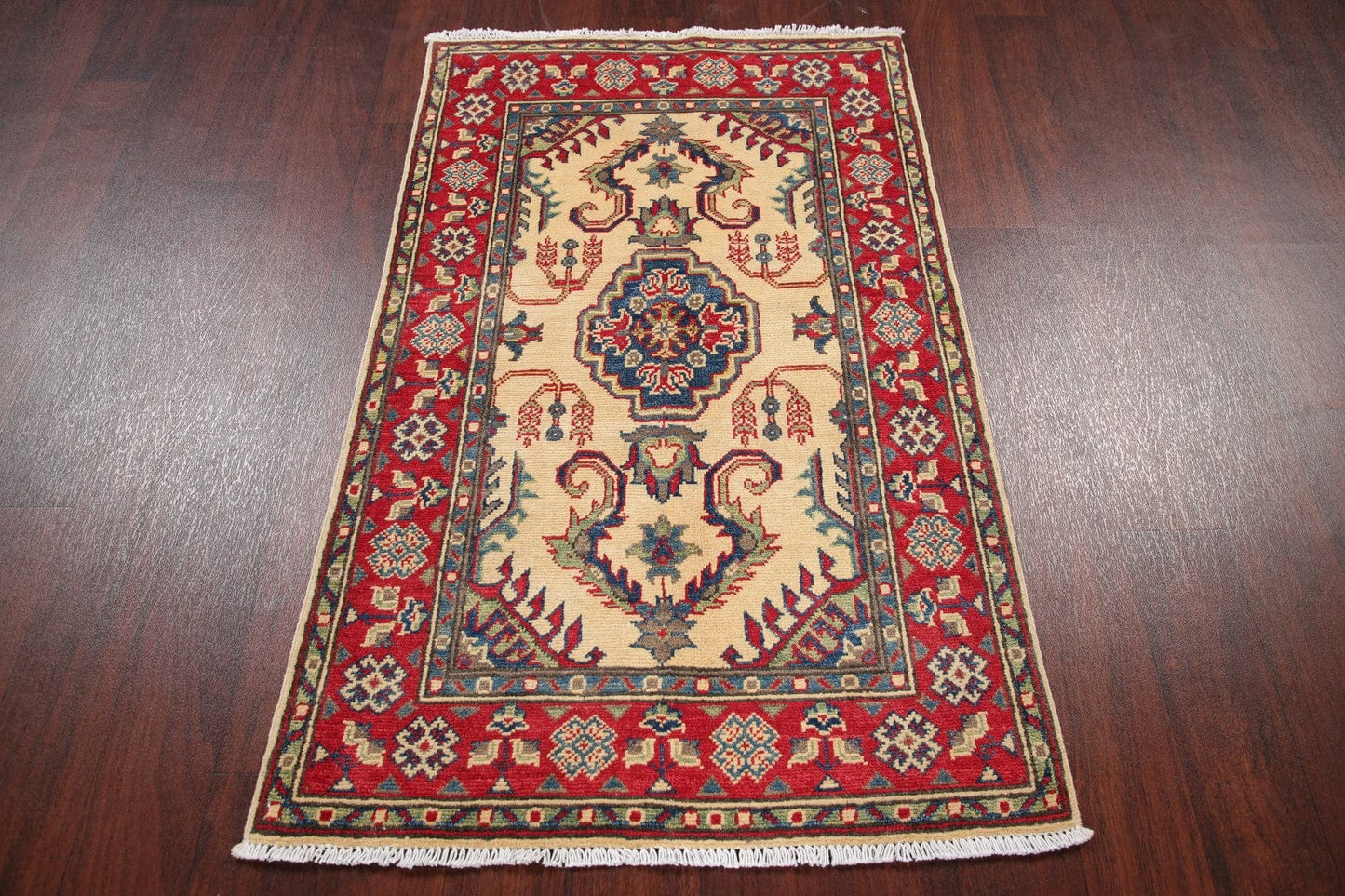 Geometric Kazak-Chechen Oriental Rug 3x4