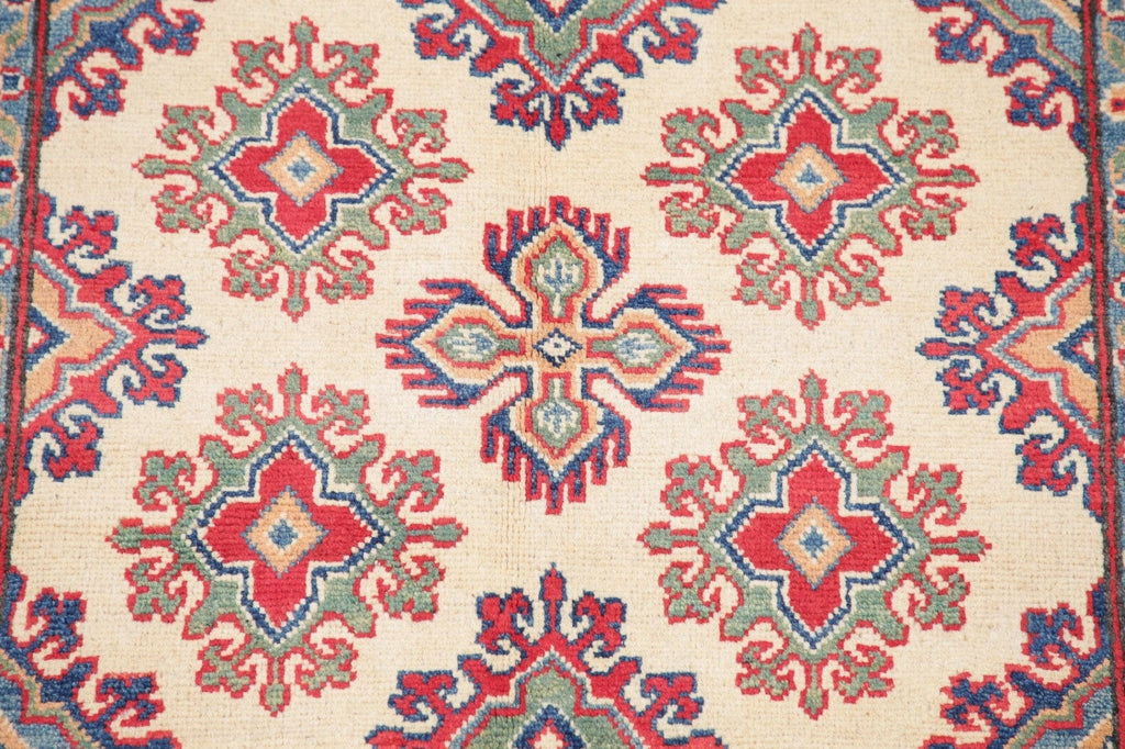 Geometric Super Kazak-Chechen Oriental Wool Rug 3x5
