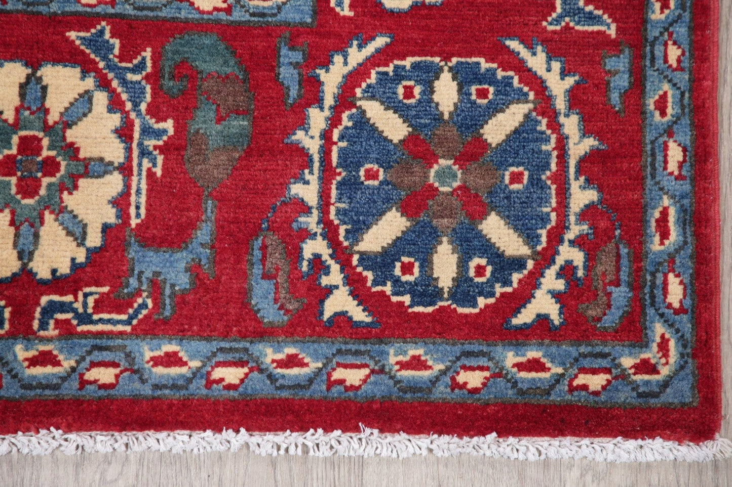 Red Super Kazak-Chechen Oriental Wool Rug 3x5