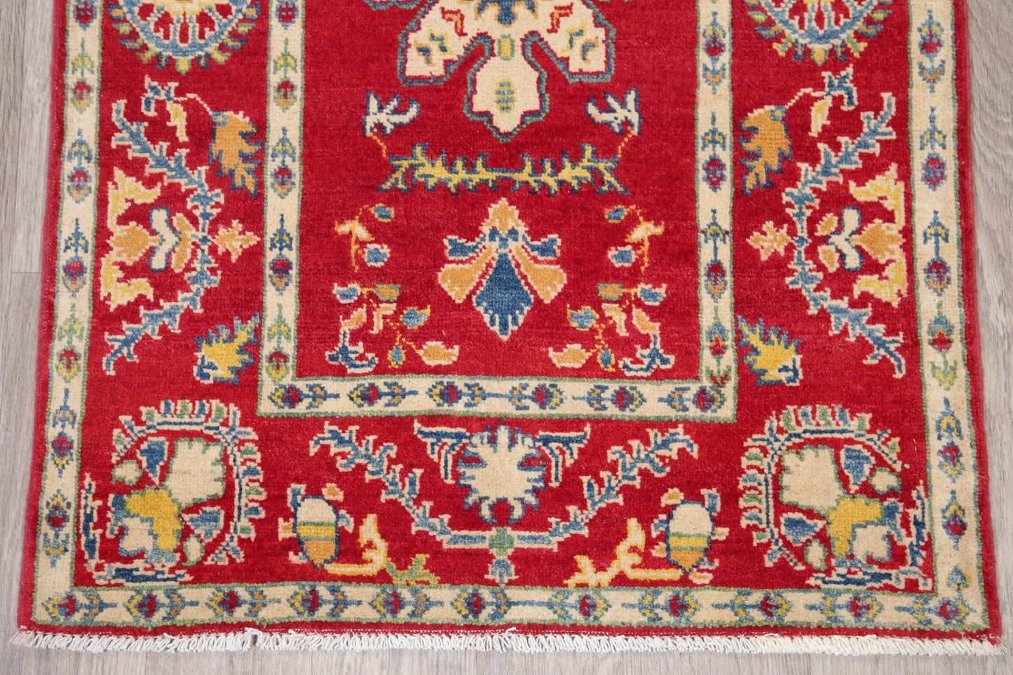 Red Super Kazak-Chechen Oriental Wool Rug 3x4