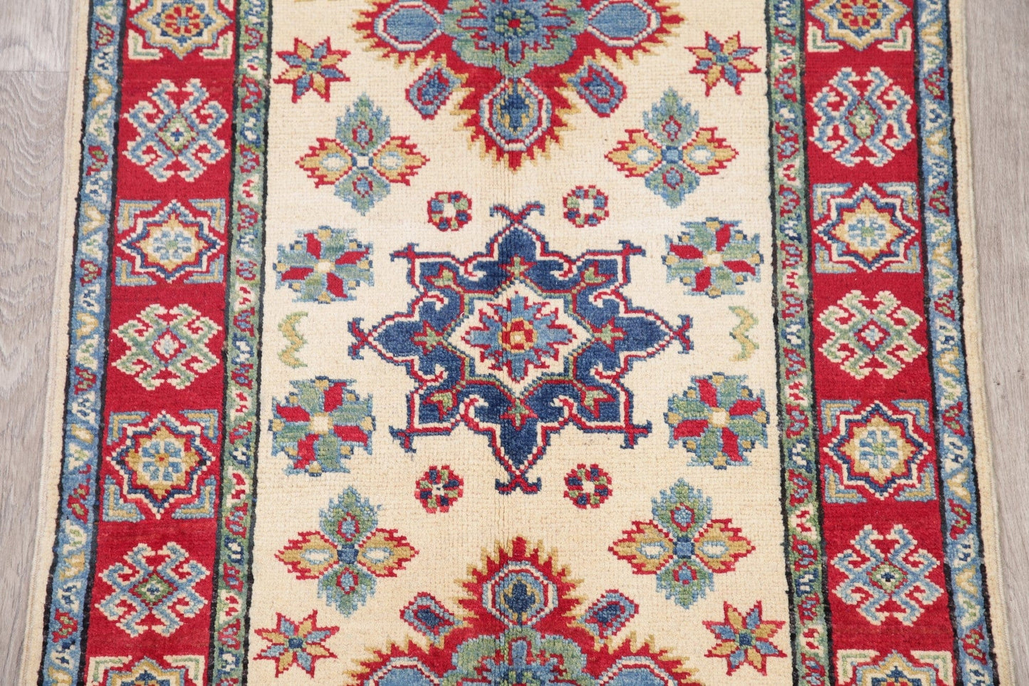 Geometric Super Kazak Pakistan Wool Rug 3x4