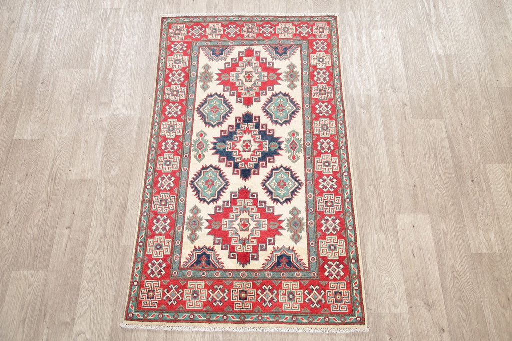 Ivory Super Kazak Pakistan Wool Rug 3x5