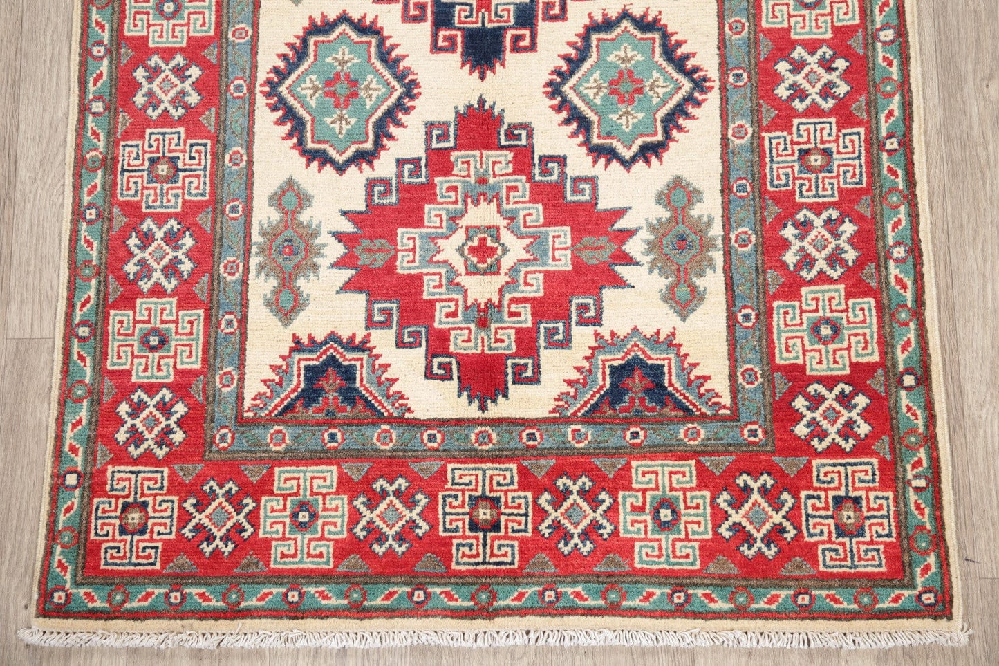 Ivory Super Kazak Pakistan Wool Rug 3x5