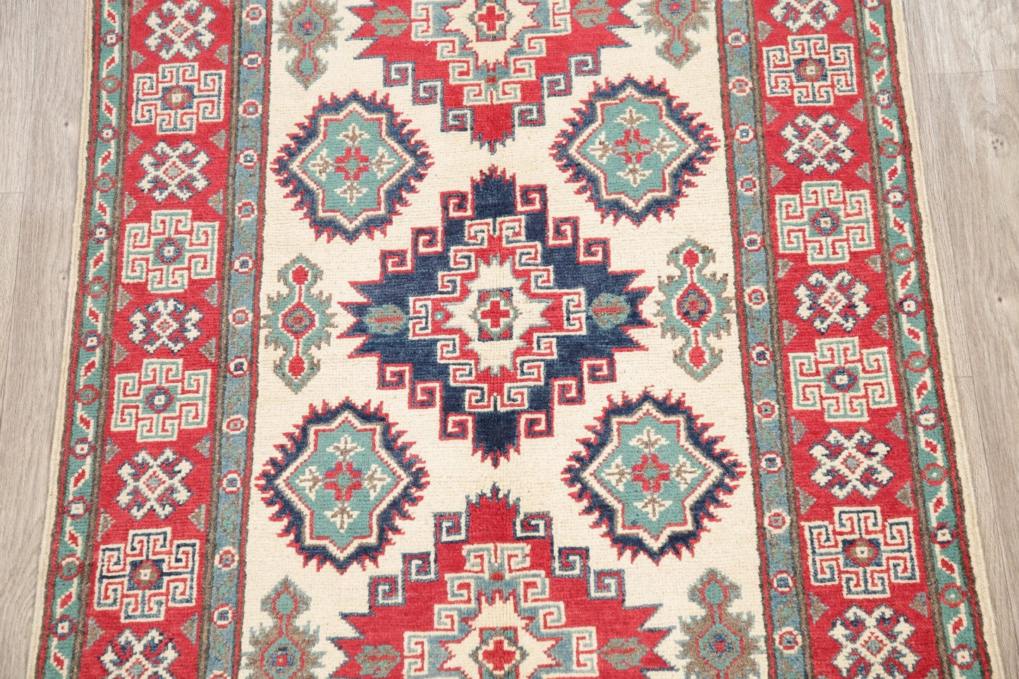 Ivory Super Kazak Pakistan Wool Rug 3x5