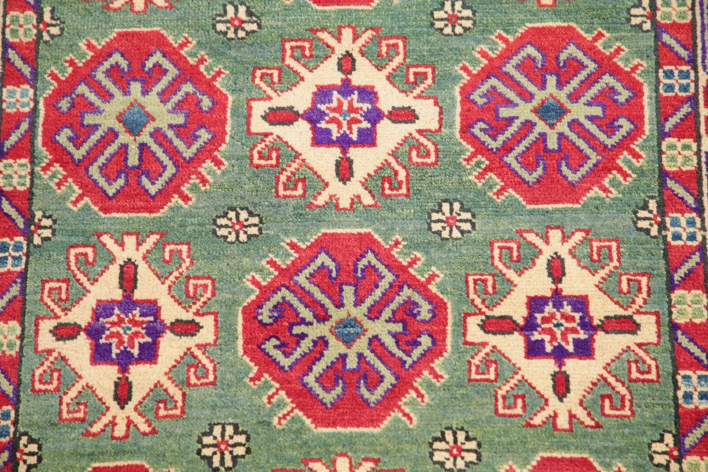 Green Super Kazak Pakistan Wool Rug 3x5