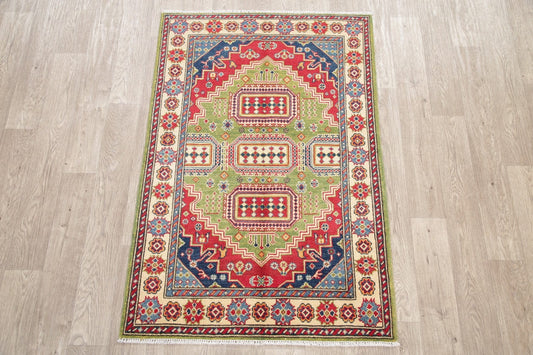 Vegetable Dye Green Kazak Pakistan Wool Rug 3x5