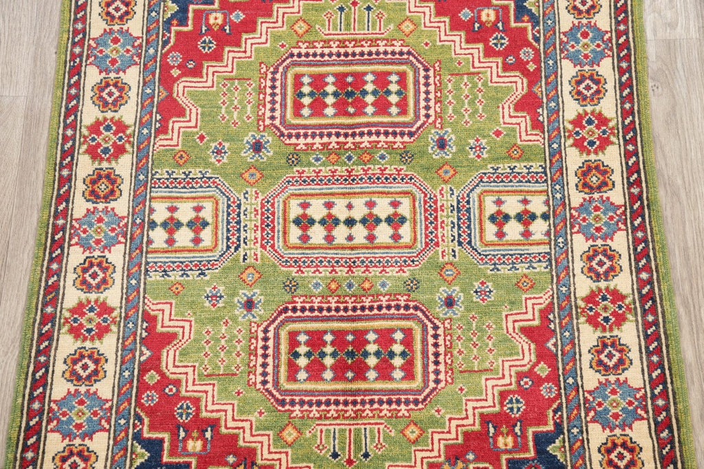 Vegetable Dye Green Kazak Pakistan Wool Rug 3x5