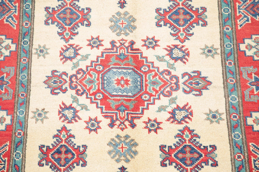 Ivory Kazak-Chechen Oriental Rug 3x5