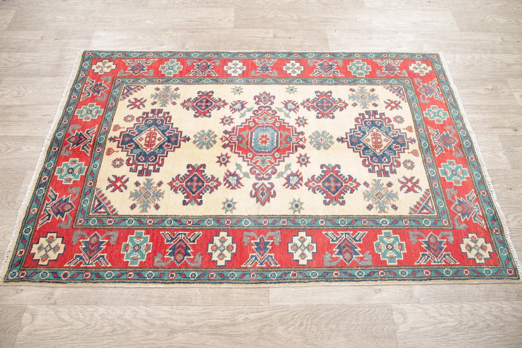 Ivory Kazak-Chechen Oriental Rug 3x5