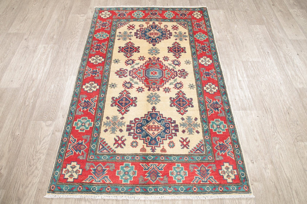 Ivory Kazak-Chechen Oriental Rug 3x5