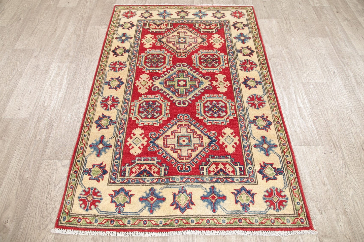 Red Kazak-Chechen Oriental Rug 3x5