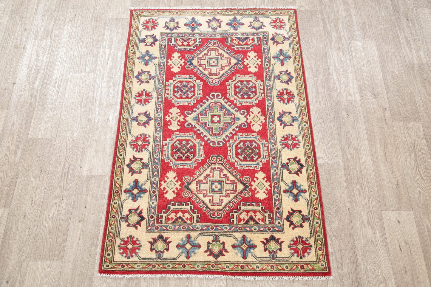 Red Kazak-Chechen Oriental Rug 3x5