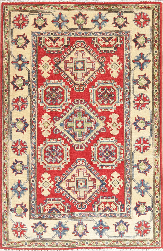 Red Kazak-Chechen Oriental Rug 3x5