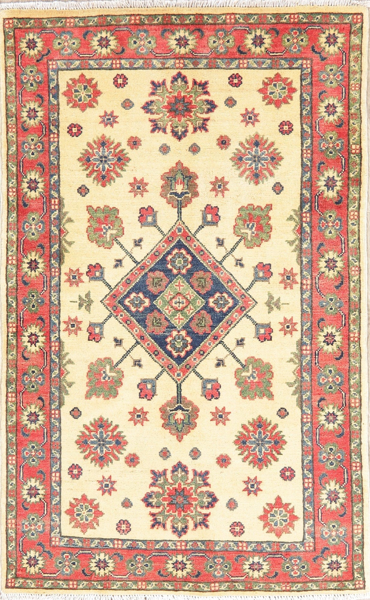 Geometric Kazak-Chechen Oriental Rug 3x5