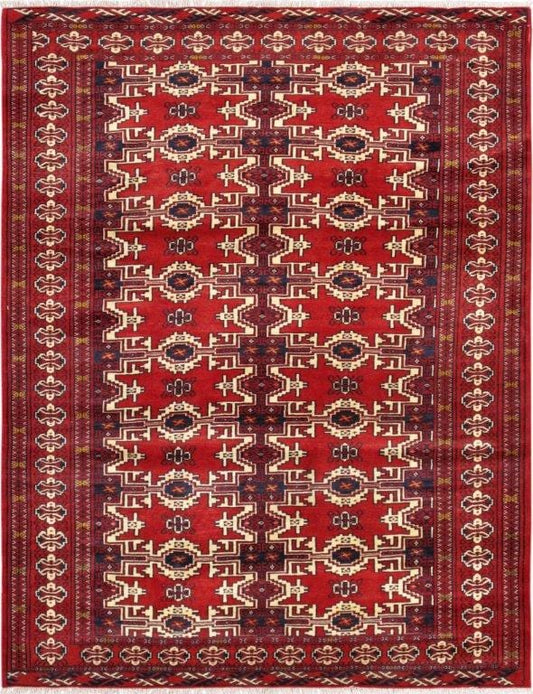 Vintage Balouch Colletion Hand-Knotted Lamb's Wool Area Rug- 3'11" X 5' 4"