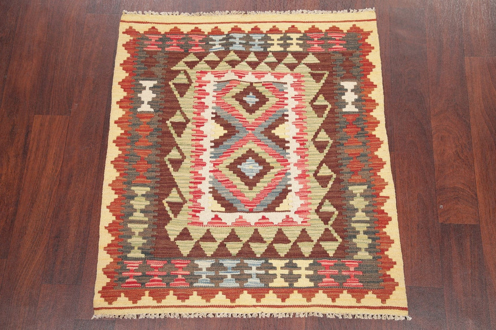 Multi-Color Kilim Turkish Oriental Wool Rug 3x4