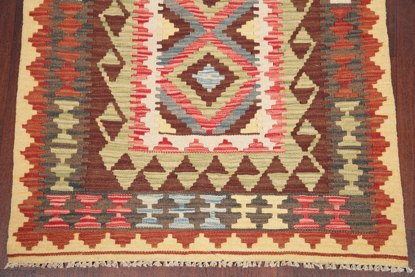 Multi-Color Kilim Turkish Oriental Wool Rug 3x4