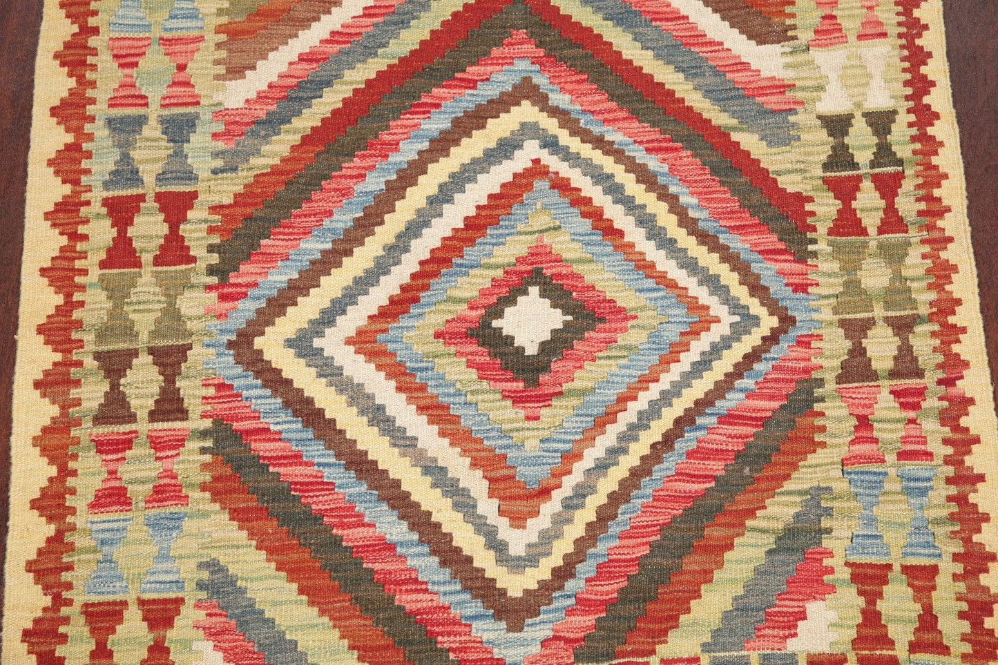 Geometric Turkish Kilim Area Rug 3x4