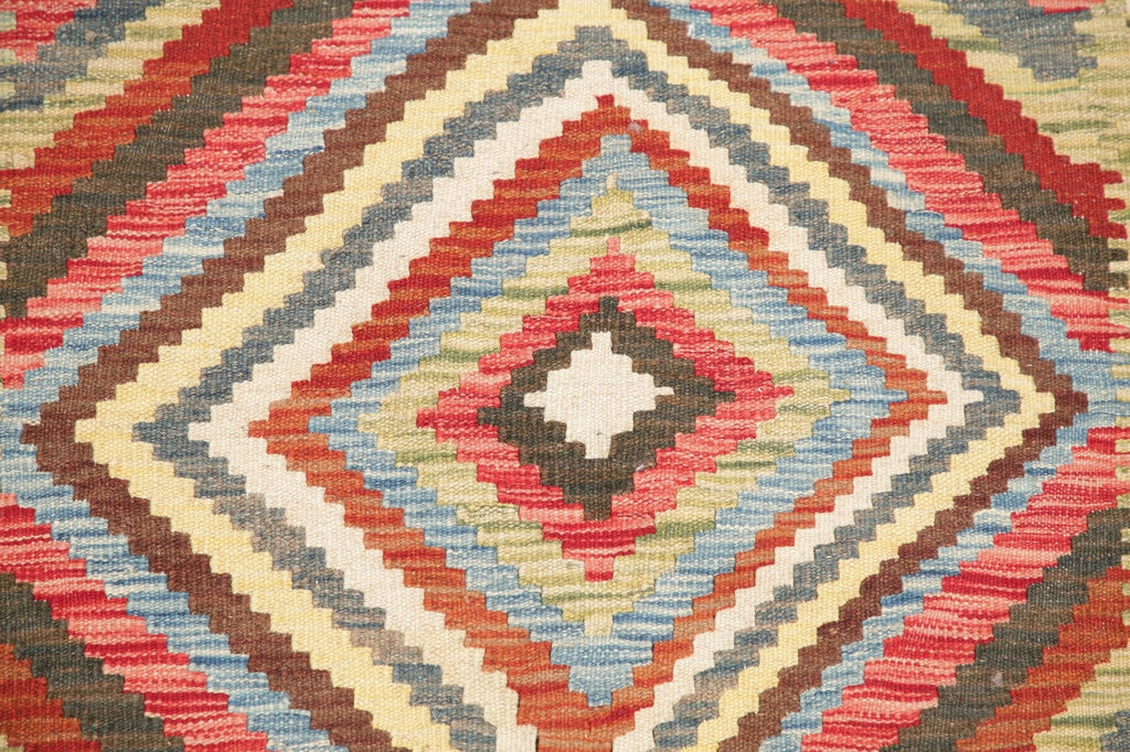 Geometric Turkish Kilim Area Rug 3x4