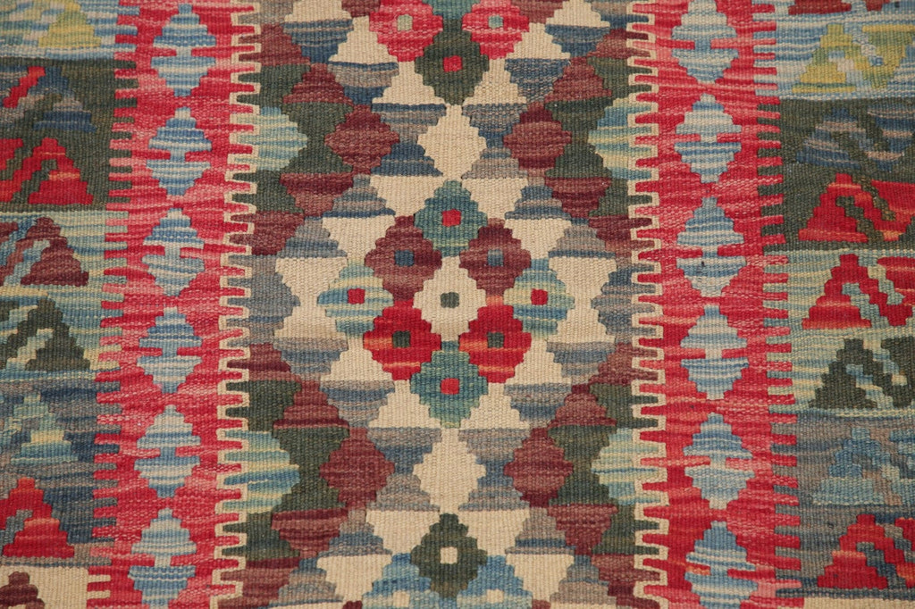 Multi-Color Geometric Turkish Kilim Rug Wool 3x4