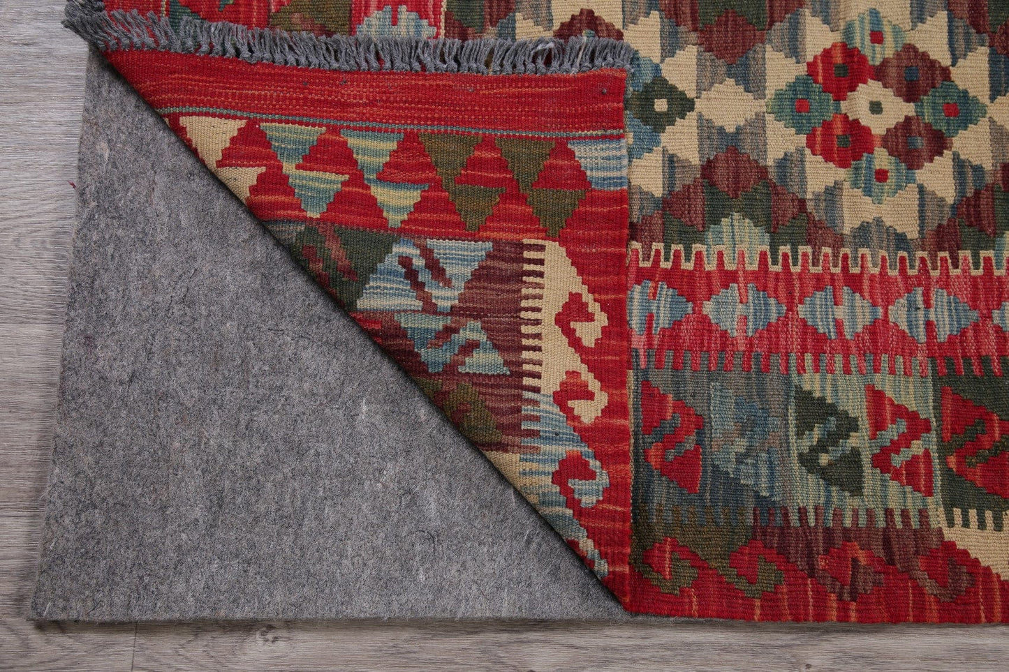 Multi-Color Geometric Turkish Kilim Rug Wool 3x4